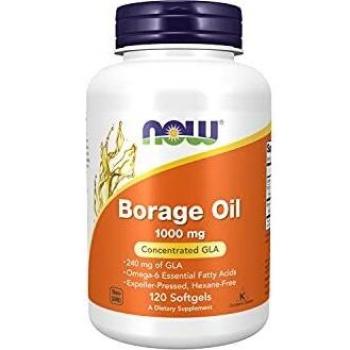 Borage Oil 1000mg - NOW Foods, 120 Softgels with GLA