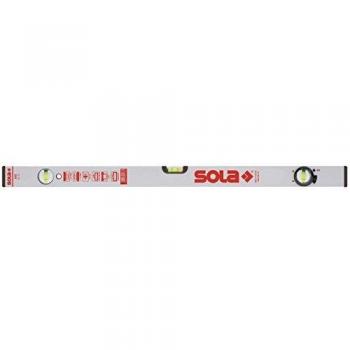 Sola Avd - Nivel de Aluminio de 80 cm con 3 Burbujas de Precisión Focus y Medidor de Ángulos, Gris