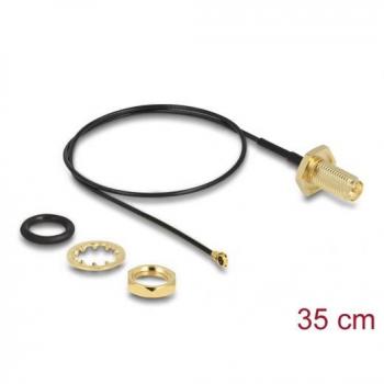 Cable de Antena RP-SMA Hembra a MHF® I Macho, 35 cm, Instalación, Resistente al Agua