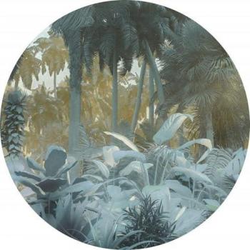 Papel Pintado Autoadhesivo Redondo Selva Exótica, 125 cm de Diámetro, Tela No Tejida