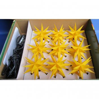 Cadena de luces LED exterior 9 estrellas amarillas
