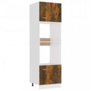 Armario de microondas Lyon 60x57x207 cm en madera contrachapada de roble ahumado