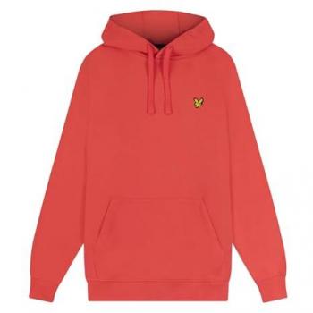 Lyle & Scott Men's Pullover Hoodie in Electric Pink - Medium, Cotton, Long Sleeve, Knitted Plain Jumper