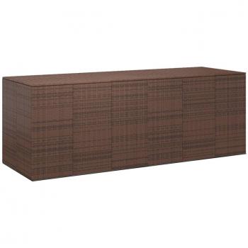 vidaXL Garden Cushion Box PE Rattan 291x100.5x104 cm Brown