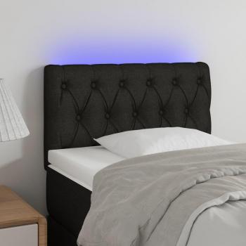 Cabecero con LED de tela negro 80x7x78/88 cm Vidaxl Negro