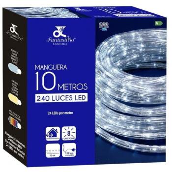 Tira de luces LED cálido multifunción de 1,5 m con 240 luces para decoración navideña