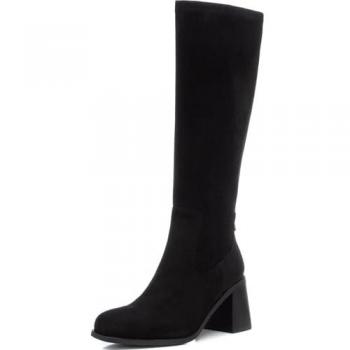 Botas de Mujer XTI 143424 ANTELINA NEGRO, con tacón ancho, cremallera lateral, color negro, talla 38