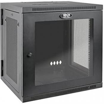 12U Wall-Mount Small Rack Enclosure with Clear Acrylic Window and Hinged Back