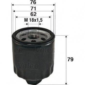 Filtro de aceite VALEO 586072, tipo de producto: filtro de aceite, características: diseñado para proporcionar una filtración eficiente del aceite del motor, compatible con múltiples modelos de vehículos, fabricado con materiales de alta calidad para