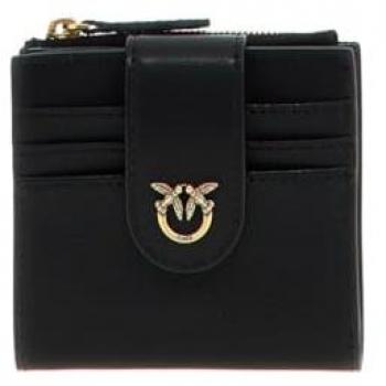PINKO Women's Black Leather Briefcase, Size: OS; PINKO Love Birds Diamond Cut Wallet, Black, Size: ONE SIZE; PINKO Women's Black Wallets & Cardholders, Size: ONE SIZE; PINKO 10