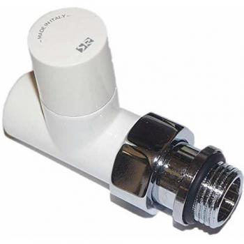 Grifo de radiador recto blanco 15 x 21 Sr Rubinetterie