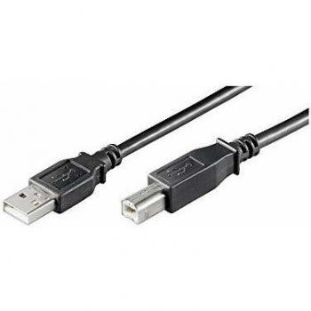 Cable USB 2.0 Tipo A a Tipo B Macho a Macho 25cm Negro