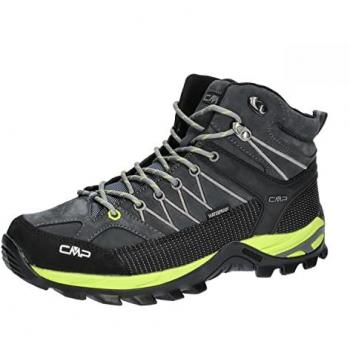 CMP Rigel Mid Waterproof Hiking Boots for Men - Anthracite/Lime Green
