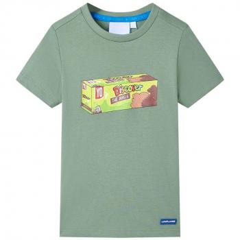 Camiseta de manga corta infantil caqui 140