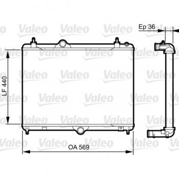 Radiador de refrigeración del motor VALEO 735371, compatible con múltiples modelos de vehículos, fabricado por Valeo, diseñado para optimizar la temperatura del motor y prevenir el sobrecalentamiento