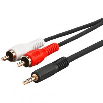 Cable de Audio Microconnect 3.5mm - 2xRCA (3m) Negro