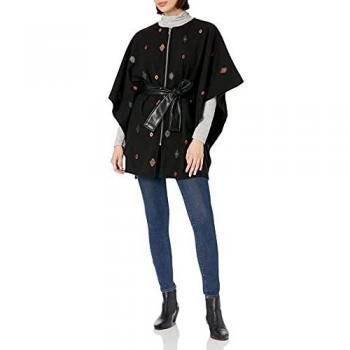 Desigual Poncho_July Tribu Milan Cold Weather-Bufanda, Rojo, U para Mujer