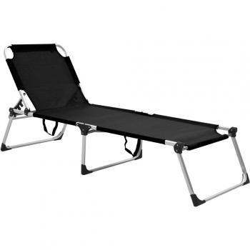 Tumbona Plegable Alta para Mayores de Aluminio en Azul, Negro y Rojo - Ideal para Jardín, Playa, Piscina y Terraza