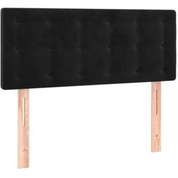 Cabecero con LED de terciopelo negro 80x5x78/88 cm