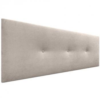 Cabecero Acolchado de Polipiel o Tela Acualine Liso con Botones - Beige, 135x50cm (Camas 120/135/140)