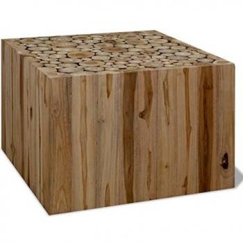 vidaXL Mesa de centro de madera de teca genuina 50x50x35 cm
