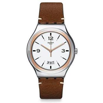 Swatch Reloj Analógico para Hombre de Cuarzo con Correa en Cuero YWS443