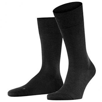Falke Sensitive Berlin Men's Comfort Cuff Short Socks - Black, Virgin Wool, Diabetic Friendly