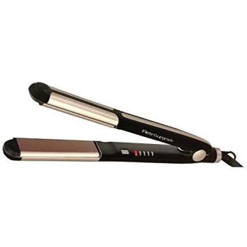 Plancha Profesional Retro Upgrade RUP-602C Negra con Placas Curvadas de Turmalina y Temperatura Ajustable hasta 230ºC