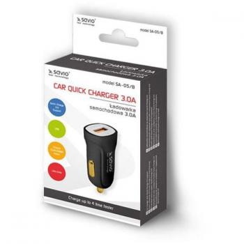 Cargador de Coche Savio SA-05/B 3.0A - Negro
