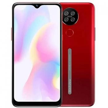 Blackview A80S Smartphone Libres 4G, Pantalla HD+ 6.21’’,Helio A25 4GB+64GB,13MP Cuatro Cámaras Traseras,Batería 4200mAh, Grosor 8.8mm, Android 10 Teléfono Móvil Dual SIM Huella Dactilar GPS Rojo