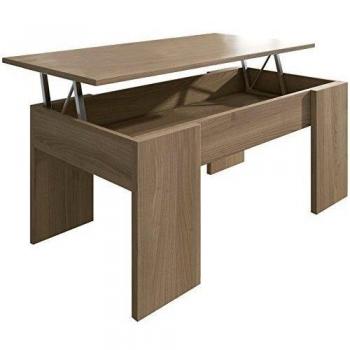 Studio Decor C029 MCLARA NOG - Mesa de centro elevable Lara, 100 x 50 x 44,6-58 cm , Melamina, Color Nogal, 100x50x44.6 cm