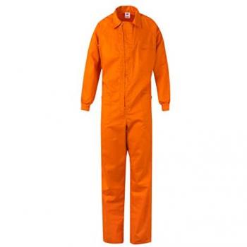 Mono industrial modelo italiano de algodón VELILLA Multibolsillos Serie 214, Color Naranja, Talla 52