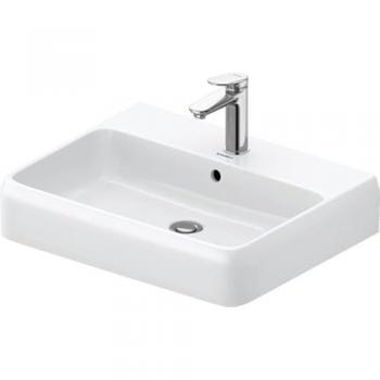 Lavabo sobre encimera Duravit Qatego 60x47 cm, blanco brillante, con rebosadero, parte inferior pulida y esmaltada, HygieneGlaze