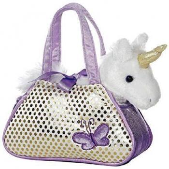 Aurora- Juguete de peluche, Color blanco y lila