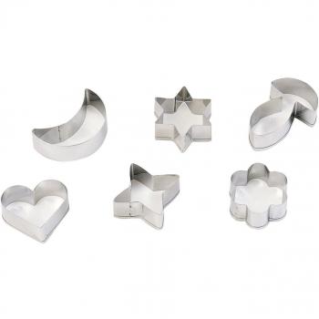 CUYDESA Corta pastas. Juego 6 Piezas, Acero Inoxidable, Gris, 17 x 7,7 x 1,8 cm
