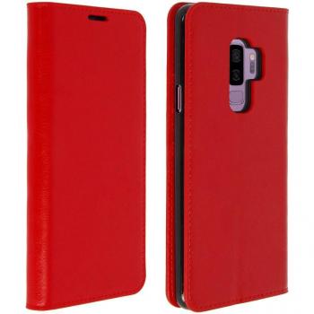 Funda Libro Cartera de Cuero Roja para Samsung Galaxy S9 Plus