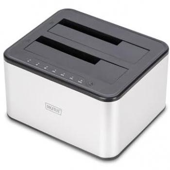 Estación de Acoplamiento USB 3.0 Dual SATA para Discos Duros y SSD de 2,5/3,5 con Función de Clonación - DIGITUS DA-71540-2