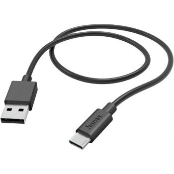 Cable de Datos USB Hama 00201594, Conexión USB A a USB C, Longitud 1 metro, Color Negro