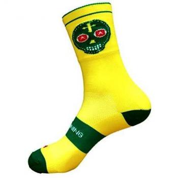 HOOPOE Calcetines Running Half Cut, Hombres, Mujer, Divertidos, sin Costuras, Térmicos, Skully, Talla 36-40