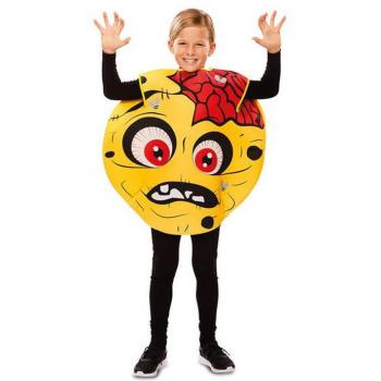 Disfraz de Emoticono Zombie para niños con sangre y heridas falsas