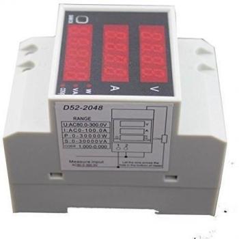 D52-2048 Carril DIN Digital de Voltaje de Corriente Voltímetro Medidor de Potencia Amperímetro