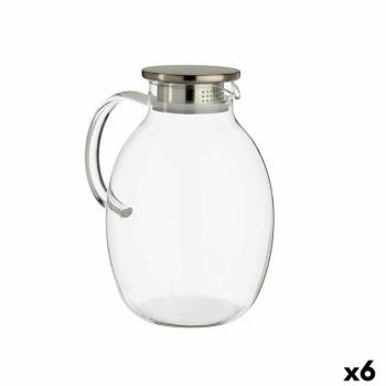 Vivalto-Jarra con Tapa y Dosificador Transparente Acero Inoxidable 2,5 L (6 Unidades)
