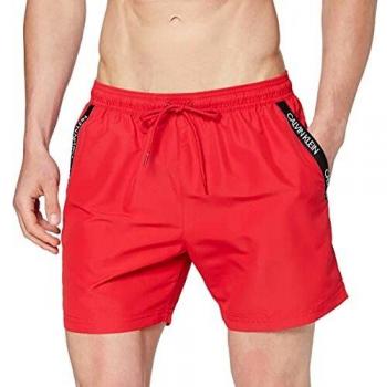 Calvin Klein Medium Drawstring Bañador de natación, Rojo