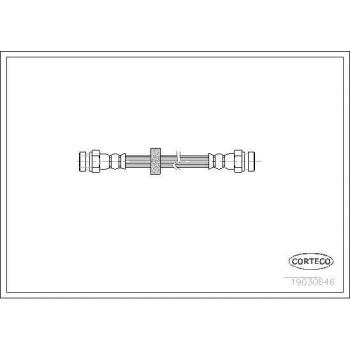 Latiguillo de freno CORTECO 19030646 - Manguera flexible de freno, fabricada con materiales resistentes a la presión y al desgaste, diseñada para asegurar un rendimiento óptimo del sistema de frenos, compatible con una