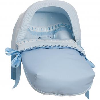Saco universal para grupo 0 Ribbon Celeste con capota y cubre arnés