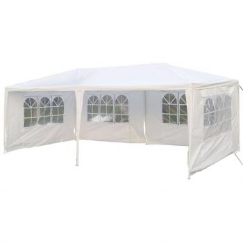 mctech® 6 x 3 m Celebraciones. Jardín Tienda Carpa cerveza – Carpa para jardín fijo Carpa Incluye 4 paredes laterales, 4 x Ventana, resistente al agua PE lona Club camping tienda, Weiß, 6 x 3 m mit 4 Seitenwände
