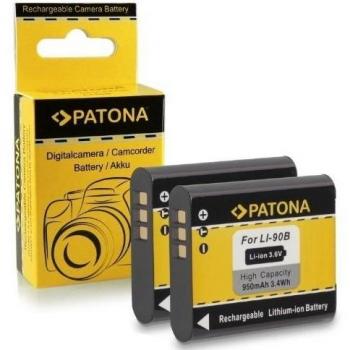 PATONA 2X Bateria Li-90B Compatible con Olympus Stylus SZ-15 SH-60 SP-100EE Tough TG-1 TG-2 TG-3 TG-4