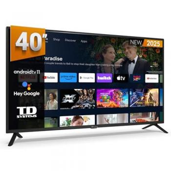 Smart TV 40 Full HD Android 11 con Asistente Oficial Hey Google y Control por Voz - TD Systems PRIME40C19GLE