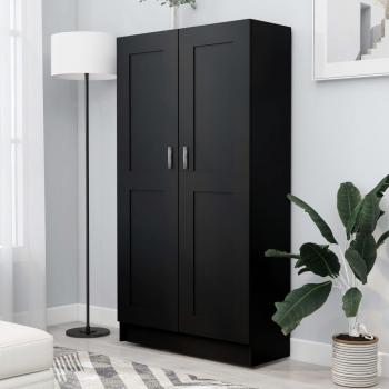 Librería negra de madera multicapa 82,5x30,5x150 cm