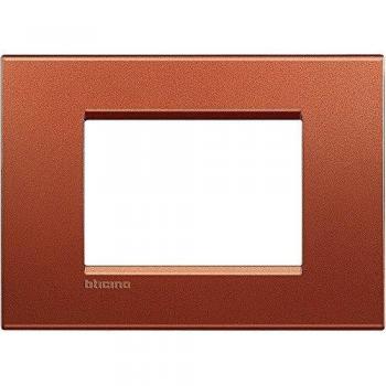 Placa embellecedora 3 módulos centrados Livinglight BTICINO LNA4803RK Brick